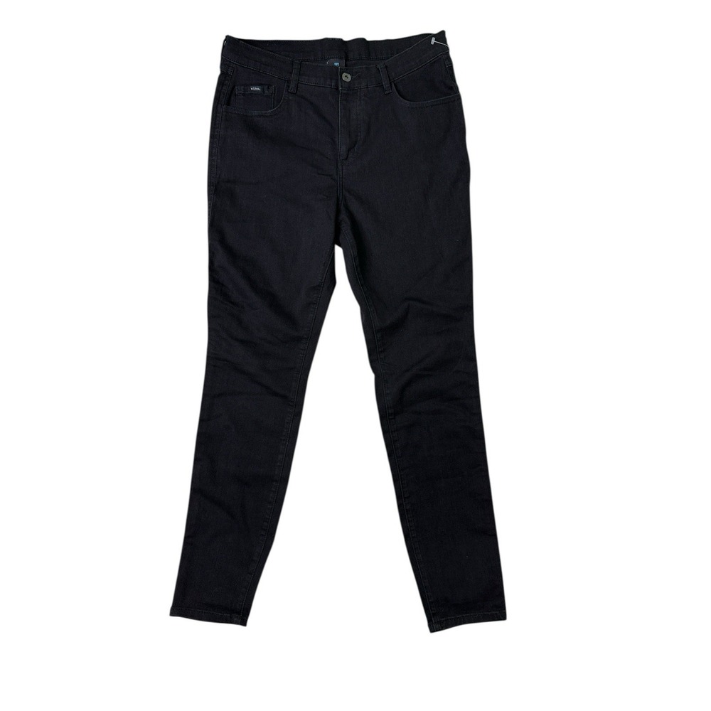 Kuhl Womens Denim Jeans Black Mid-Rise Tapered Leg Sz 12 (32 x‎ 30.5)